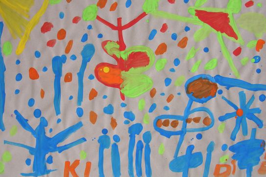 Kinderbild „Jüngste Knstlerinnen und Künstler”, gemalt von: leider nicht bekannt