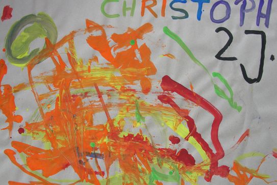 Kinderbild „Jüngste Knstlerinnen und Künstler”, gemalt von: Christoph (2 Jahre)