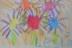 Kinderbild „Blumen”, gemalt von: Leslie (7 Jahre)