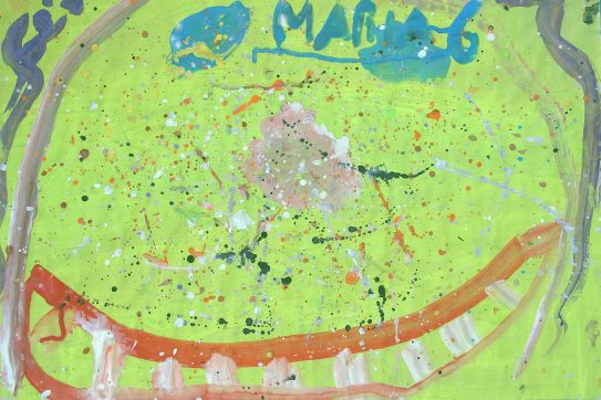 Kinderbild „Farbenspiel”, gemalt von: Maria (6 Jahre)