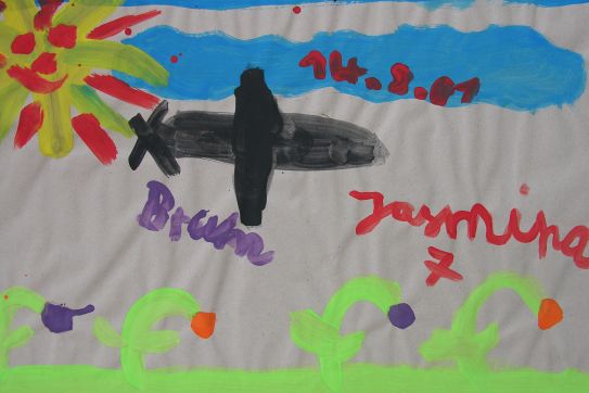 Kinderbild „Sommer”, gemalt von: Jasmina (7 Jahre)