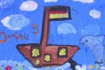 Kinderbild „Schiff”, gemalt von: Janine (9 Jahre)