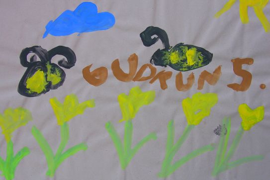 Kinderbild „Blumen”, gemalt von: Gudrun (5 Jahre)