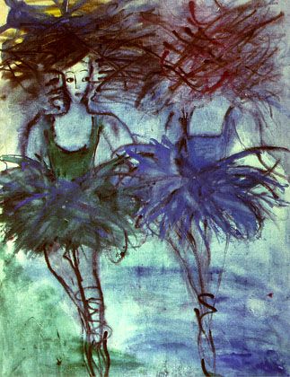 „Die Tanzprobe”, Aquarell 73x97cm, 1984