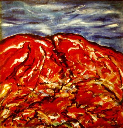 „Uluru”, Acryl auf Spanplatte 1,25x1,25m, 1986
