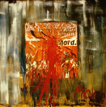„Mord”, Acryl auf Spanplatte 1,25x1,25m, 1986